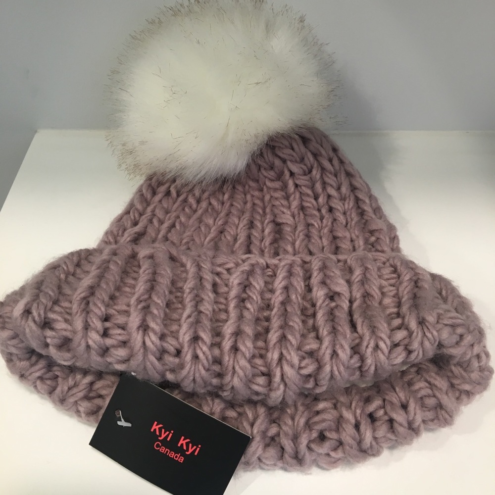 Kyi Kyi Knit Faux Fur Pom Hat